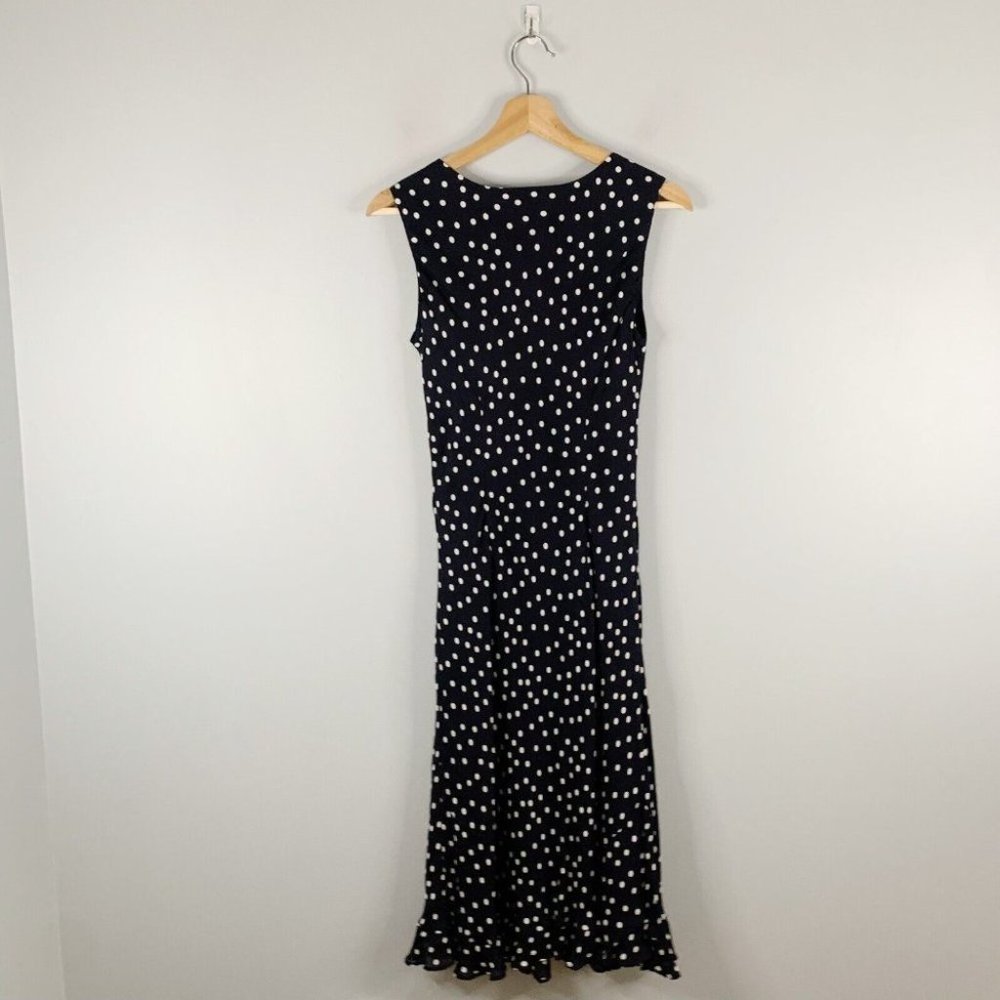 Talbots Polka Dot Sleeveless 100% Silk Midi Dress 10 Petites - Picture 9 of 12